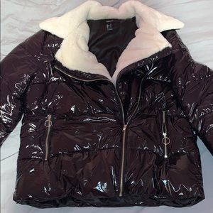 Patent Leather Puffer Jacket